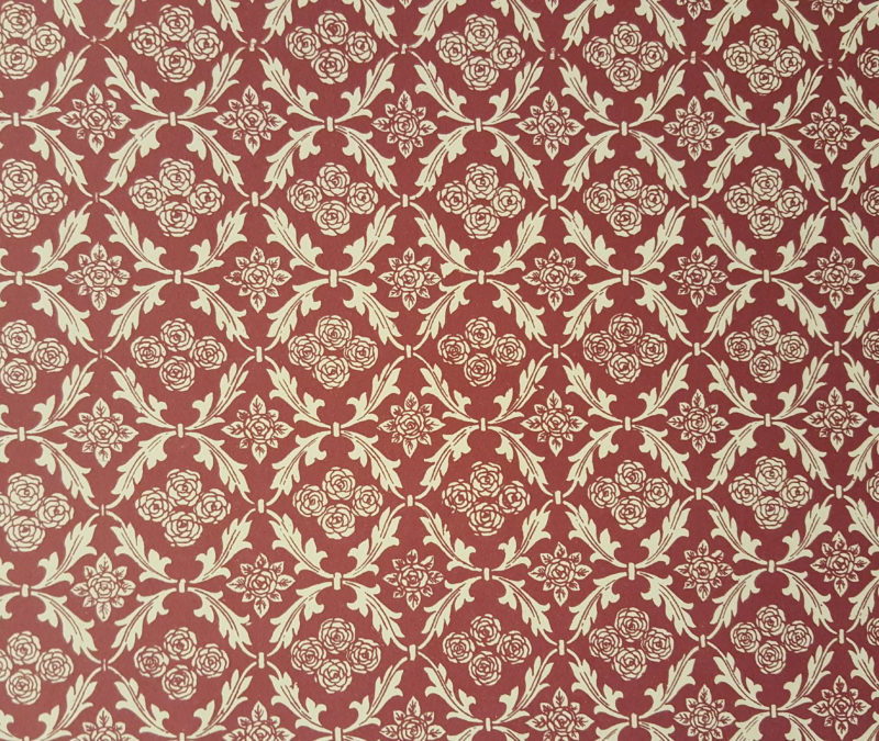 Carta Varese - Confezione da 5 fogli di carta Varese misura 100x70cm, peso carta: 100 g/mq. fantasia quattro rose bordeaux. - 149BQROSEBORDEAUX