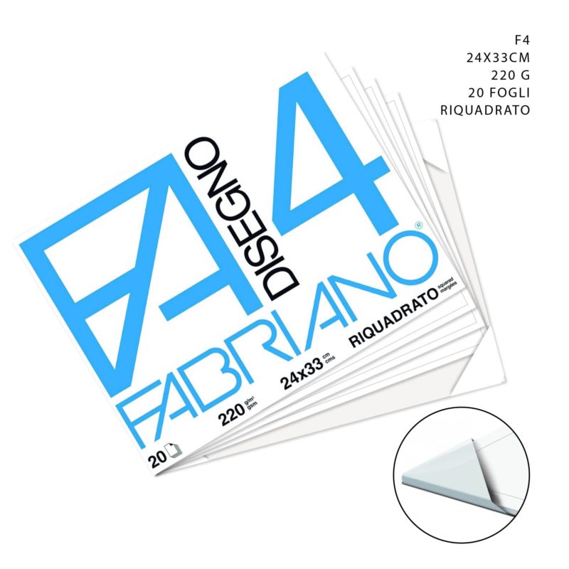Fabriano - Album da disegno F4 RIQUADRATO LISCIO  24x33cm - 47084