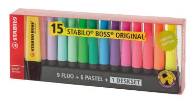 Stabilo - Deskset  da 15 evidenziatori Stabilo Boss Original - 24