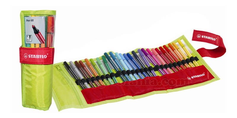 Stabilo - Stabilo Pen 68, in rotolo da 25 pennarelli colorati, punta M - 26