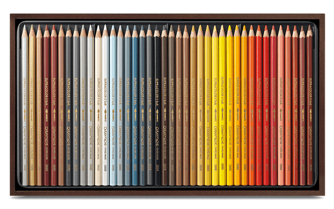 Caran d'Ache - Scatola in legno con 80 pastelli Caran d'Ache Supracolor Soft - 3888480 - immagine 3