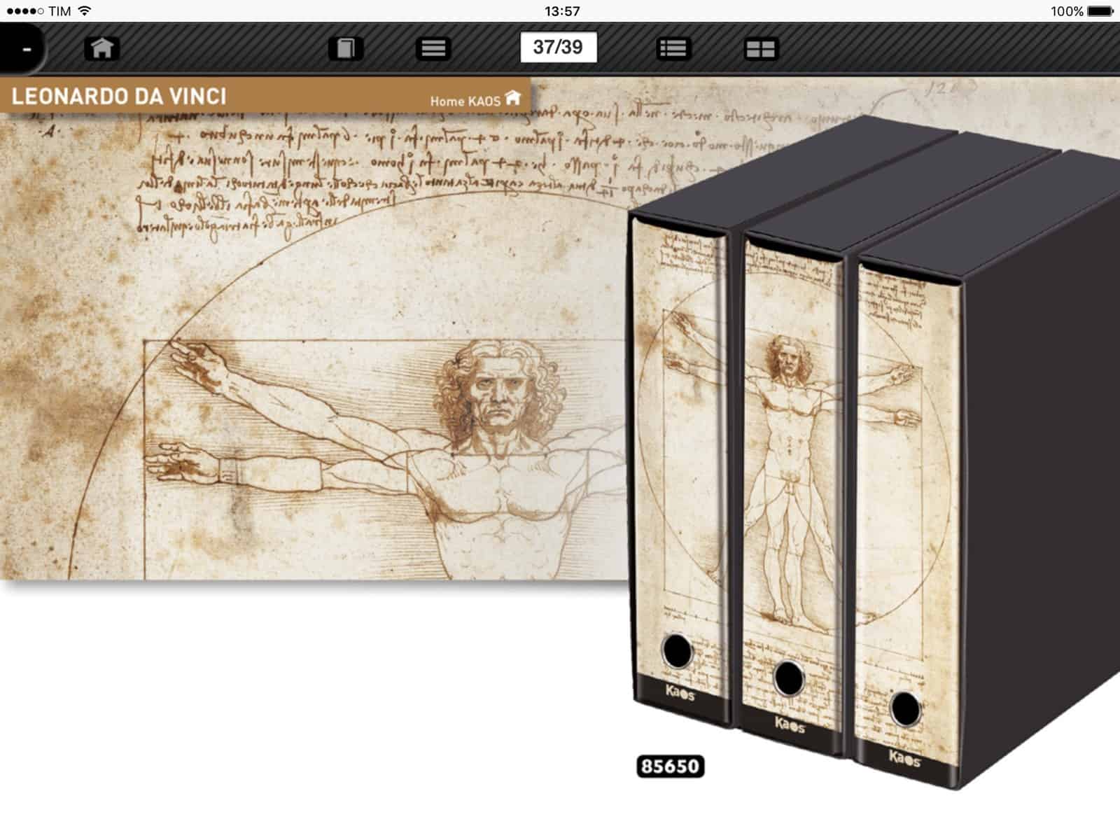 Kaos - Tris raccoglitori ad anello Uomo di Vitruvio Leonardo da Vinci. KAOS  - 85650 - Villa Varese