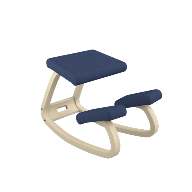 Varier - Varier Variable la  seduta ergonomica originale. Struttura legno chiaro e NEW tessuto Tonal colore blu - STV1