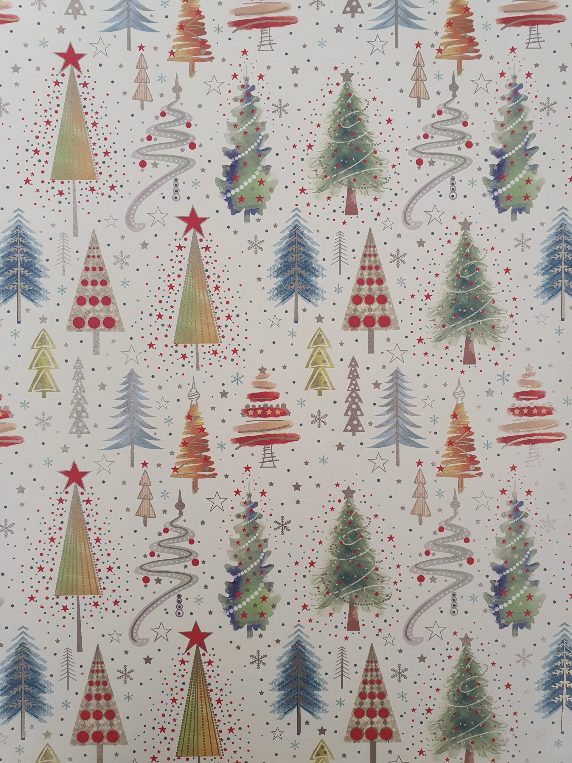 Kartos - Confezione da 5 fogli di Carta da regalo Kartos fantasia NATALIZIA Fantasia di Abeti - 18-9109