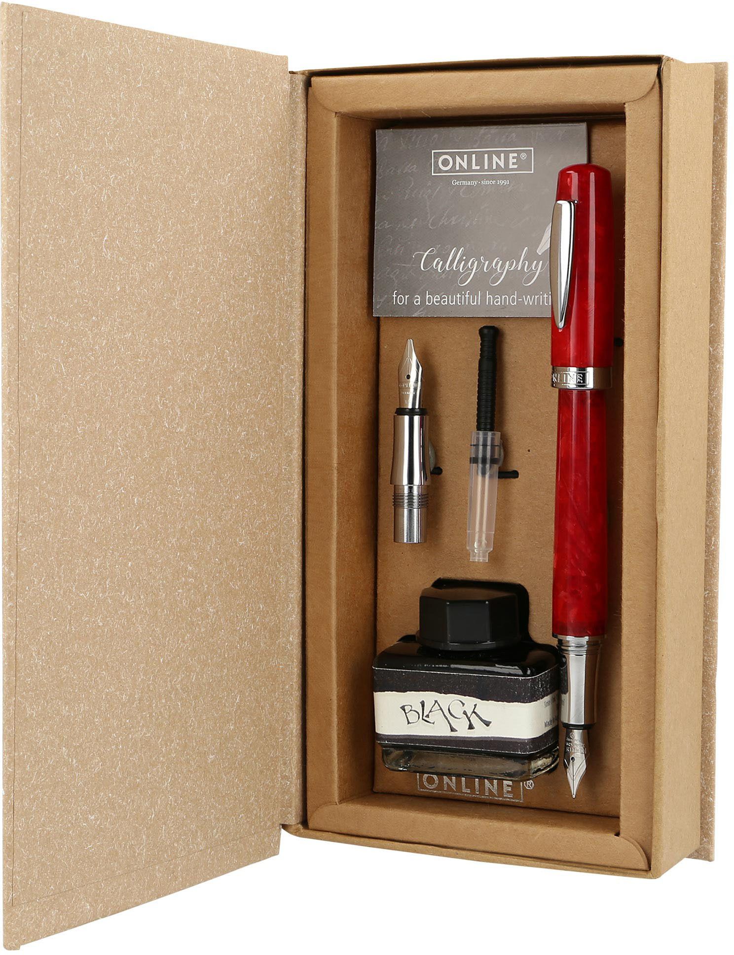 Online - Set Stilografica Boheme con punta calligrafica 1,4 mm colore rosso - 44040