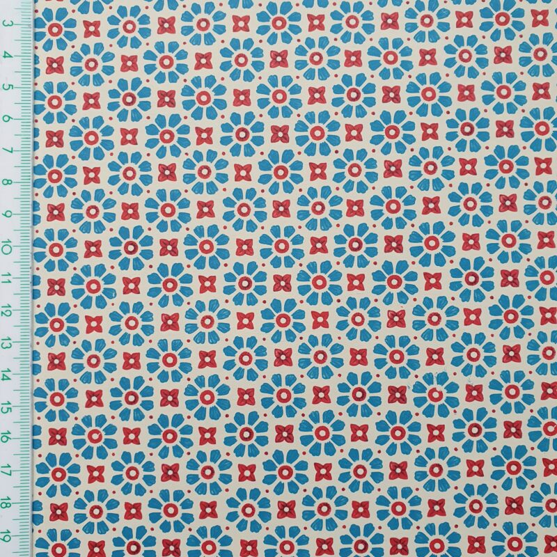 Carta Varese - Confezione da 5 fogli di carta Varese misura 100x70cm, peso carta: 100 g/mq. fantasia Margherite turchesi. - 254MARGTUR