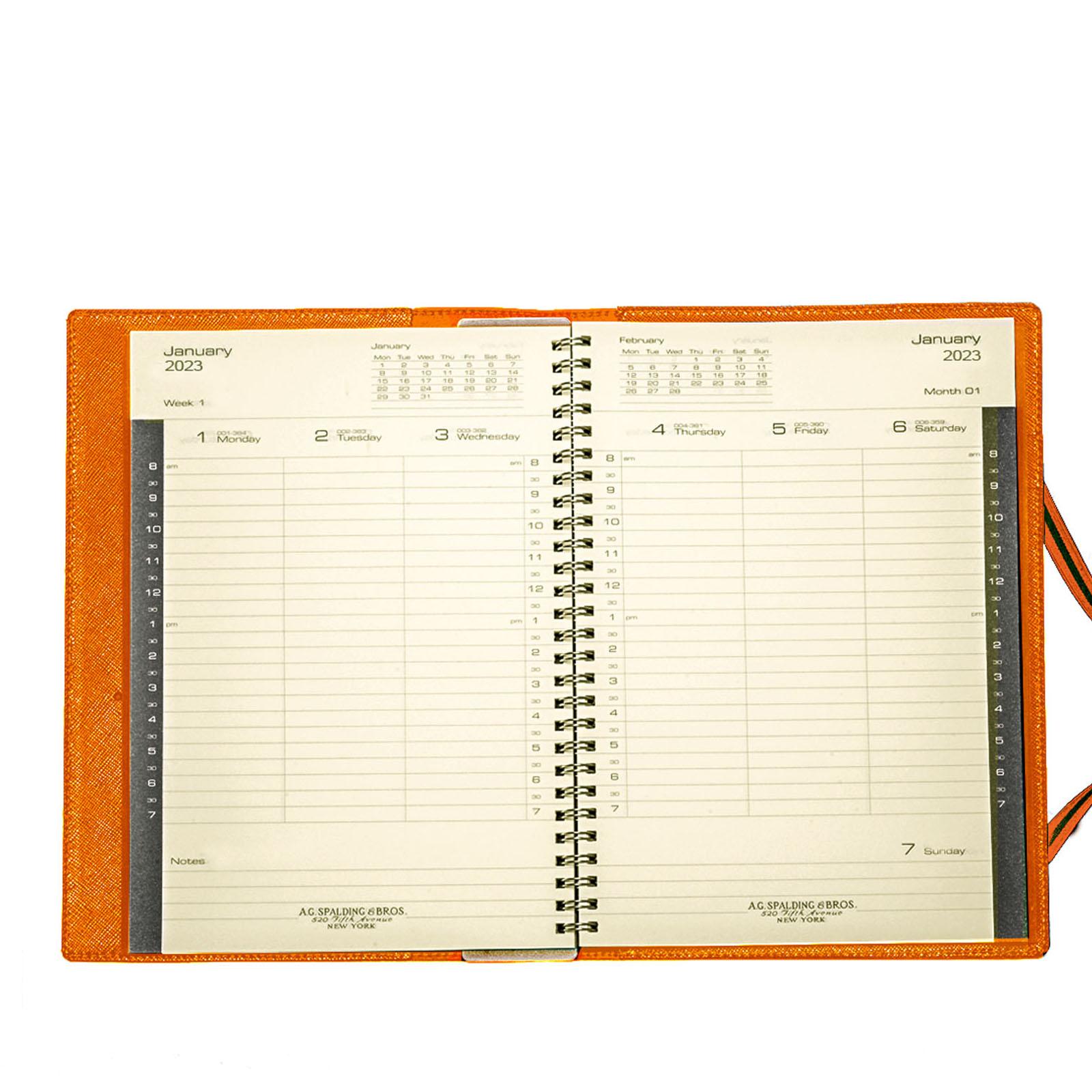 Spalding&Bros - AGENDA Spalding & Bros SPIRALE SETTIMANALE NEW EASY REGIMENTAL 2024 COLORE: arancione - 380962P100 - immagine 2