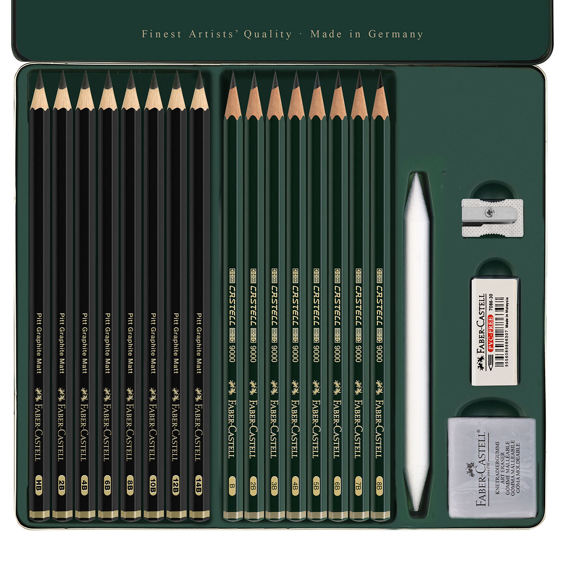 Faber-Castell - Set di matite opache in grafite Castell 9000 & Pitt, latta  da 20 - 115224 - Villa Varese