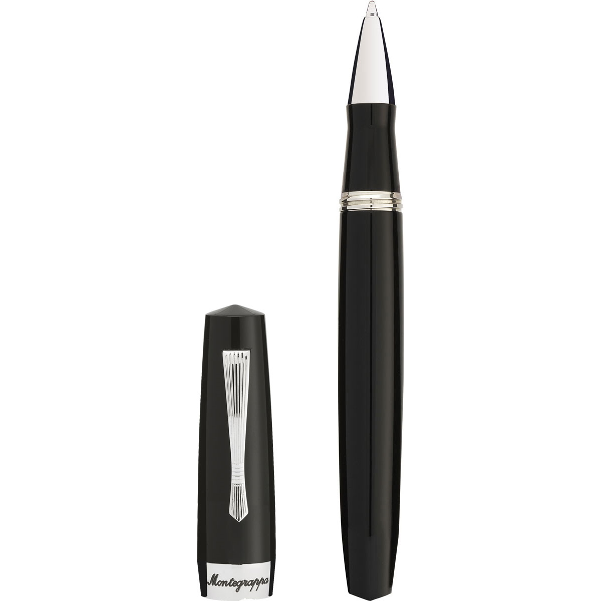 Montegrappa - Penna roller Montegrappa Elmo 2 in resina nera - ISE2RRAC