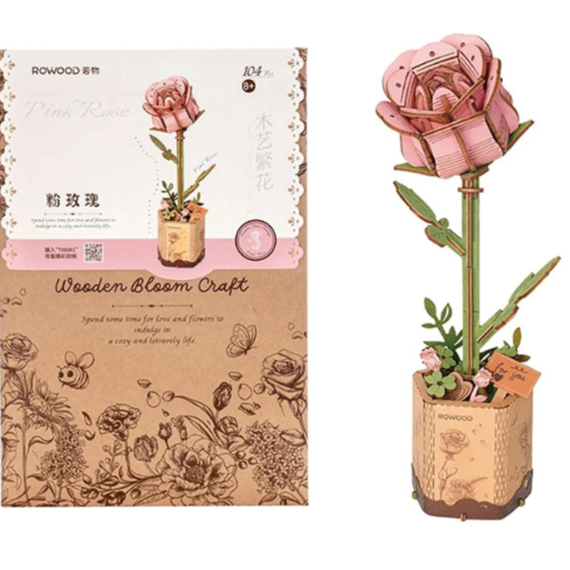 Robotime Rokr - Pink Rose puzzle 3D - TW041