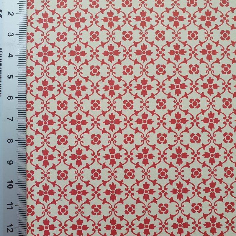 Carta Varese - Confezione da 5 fogli di carta Varese misura 100x70cm, peso carta: 100 g/mq. fantasia Greca rossa. - 161GREROS