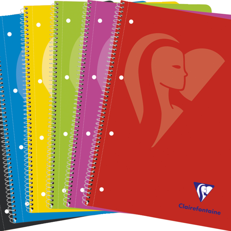 Clairfontaine - Quaderno Spiralato A4 Collegeblock Clairfontaine. Colori assortiti - 307252C