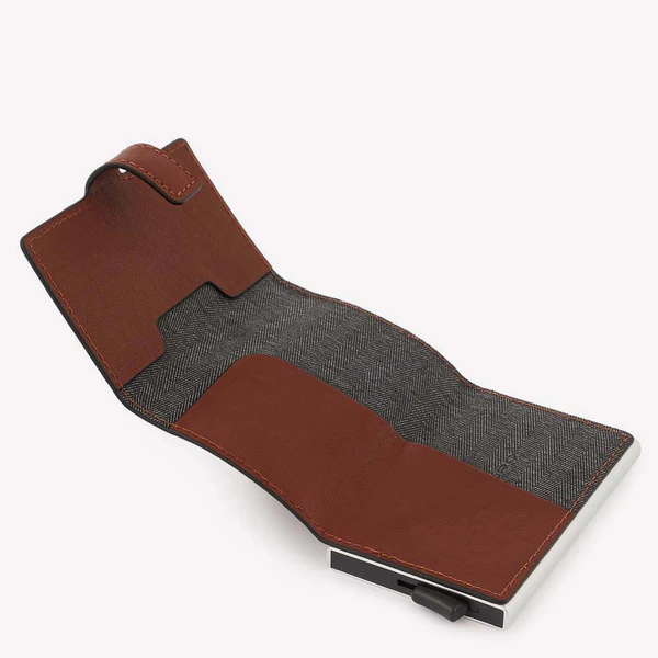 Piquadro - Mini portafoglio Portacarte in metallo Piquadro colore cuoio - PP5649B3/CU - immagine 2