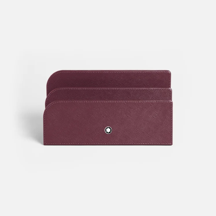 Montblanc - Portalettere Montblanc da scrivania in pelle colore cassis - 134678