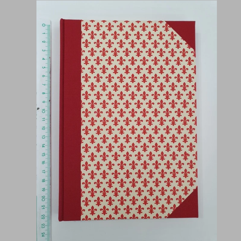 Carta Varese - Quaderno realizzato a mano formato A5, giglio rosso - A5QGIRO