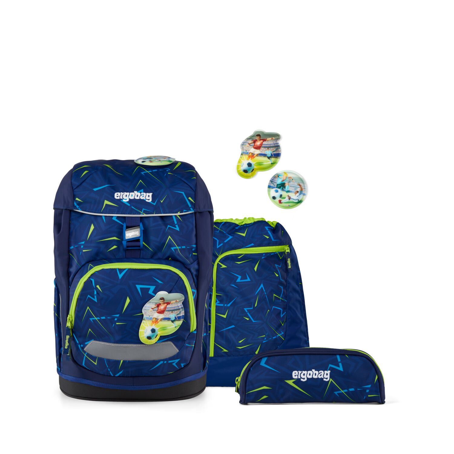 Ergobag - FLEX SET Front RunBear: Zaino per la scuola primaria ergonomico e sostenibile Ergobag con accessori compresi. - 01519-90352-10