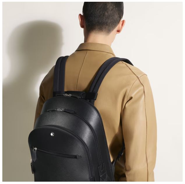 Montblanc - Zaino Modello Medio con 3 Compartimenti in Pelle Sartorial Montblanc - 130275 - immagine 5