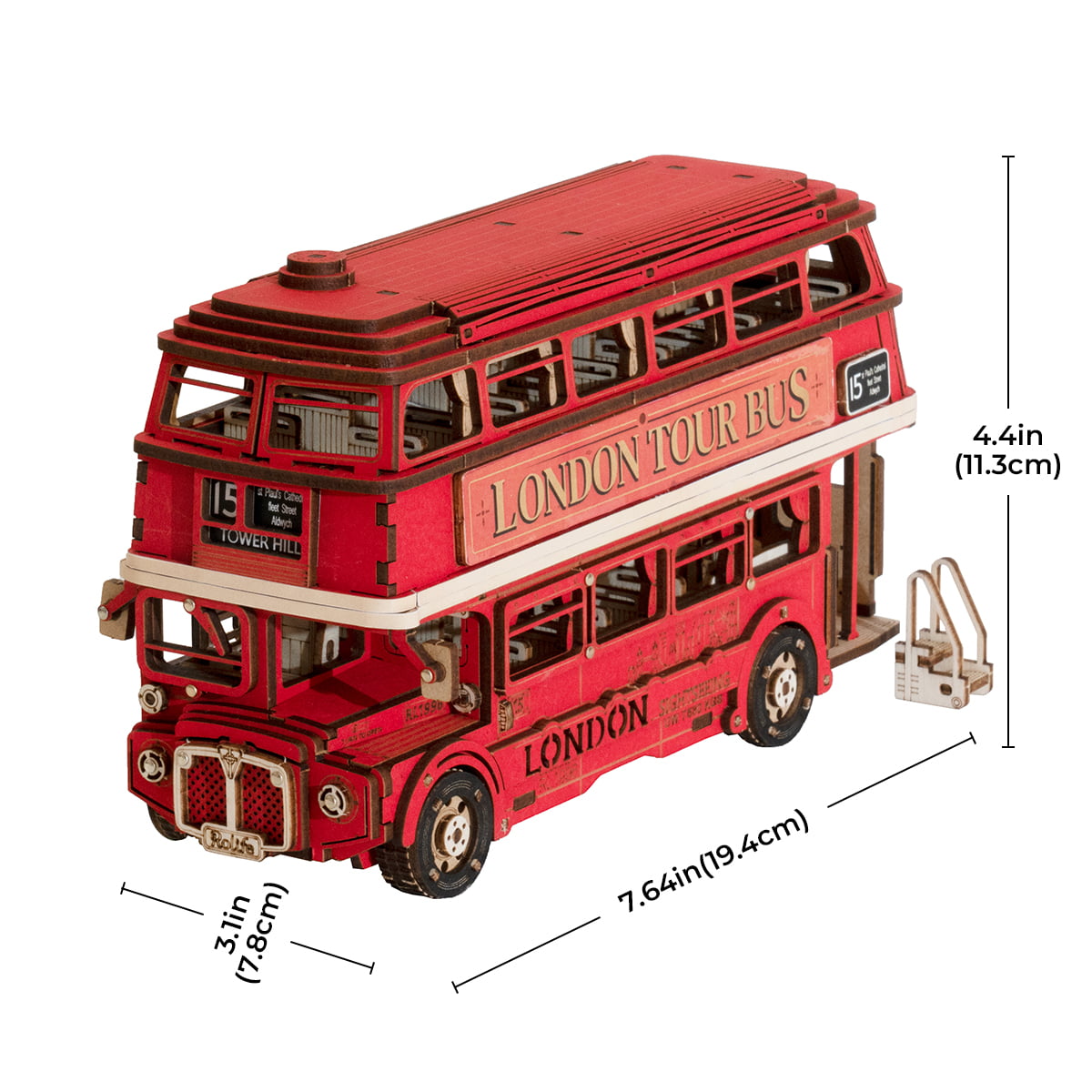 Robotime Rokr - 3D Puzzle London tour bus - TGM02 - immagine 2