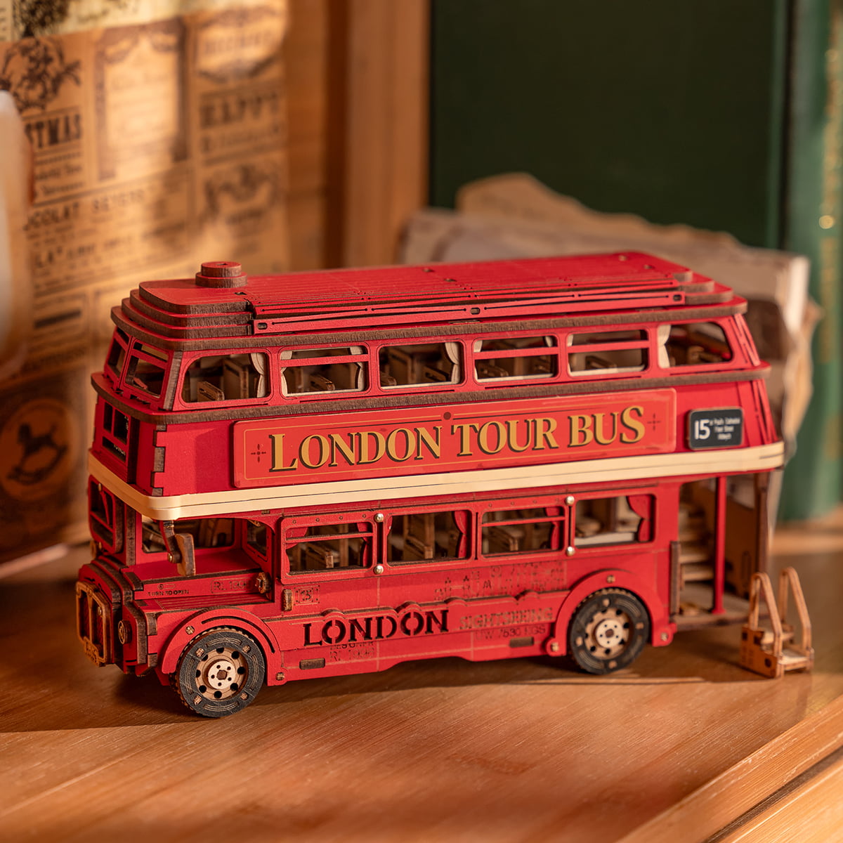 Robotime Rokr - 3D Puzzle London tour bus - TGM02 - immagine 6
